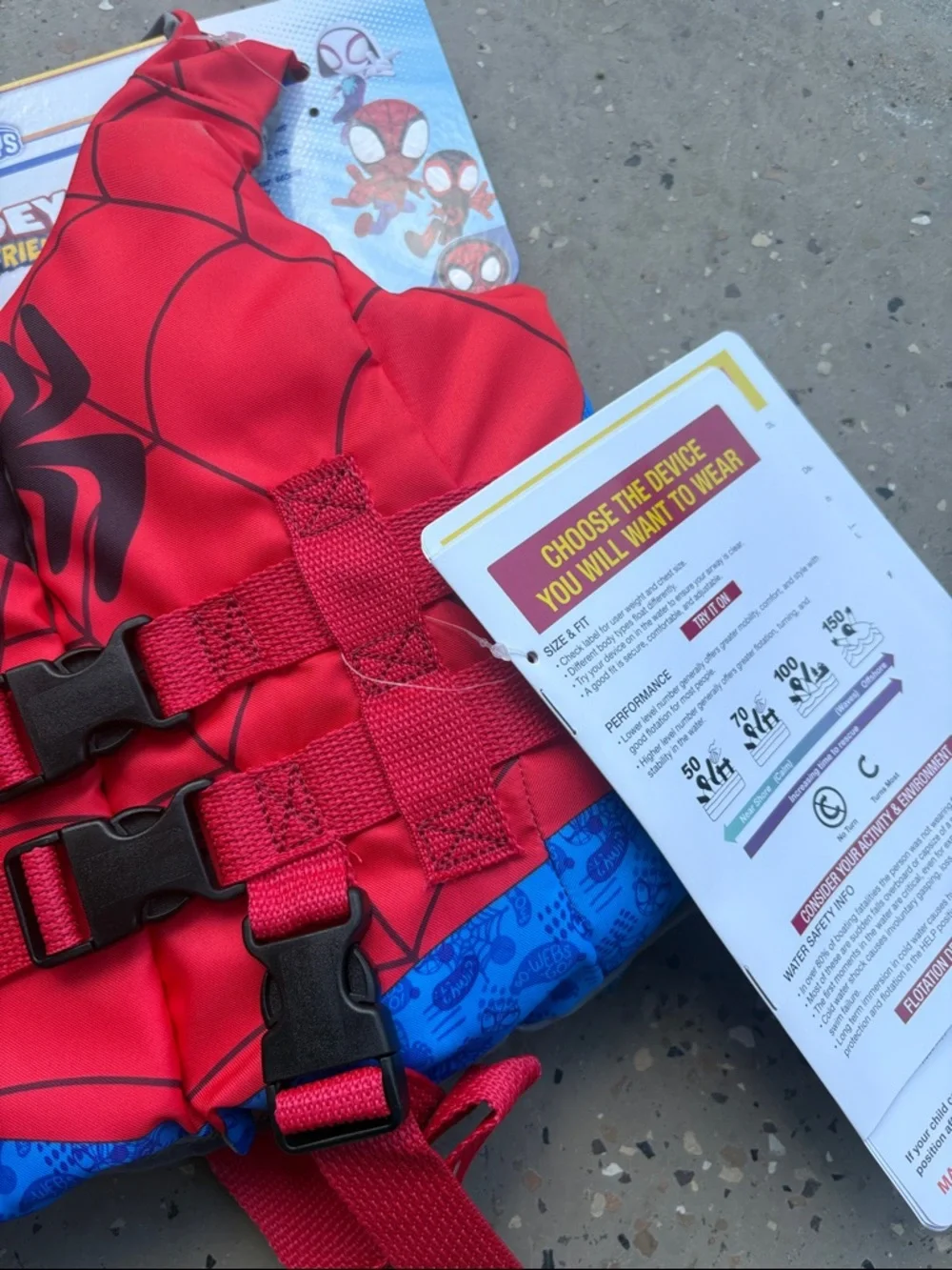 Marvel Spidey Red and Blue Kids Life Jacket - Picture 4 of 4